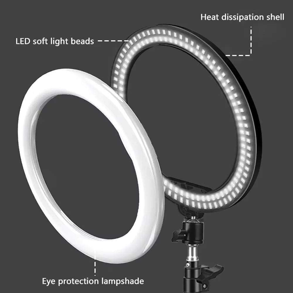 10Inch Selfie Ring Light, Photography Fill Light Led Ring Lamp Ringlight for Video Recording Live Broadcast Selfie Led Lamp