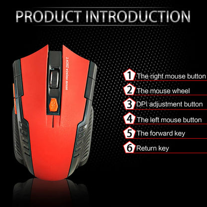 2.4Ghz Wireless Mouse with USB Receiver 2.4G Gaming Mouse 6D Optical Wireless Mouses USB Right Scroll Mice for Laptop PC Gamer